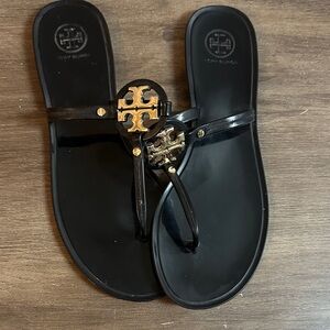 Tory Burch Black and Gold women’s jelly Flip-Flops